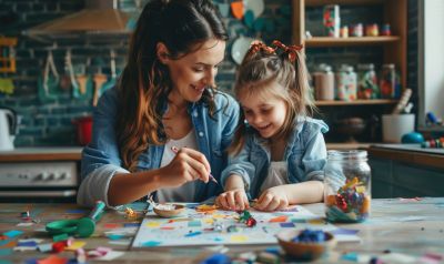 nachhaltig basteln mit kindern am küchentisch