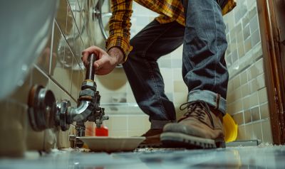 Rohrkamera im Einsatz Küchenabfluss Techniker